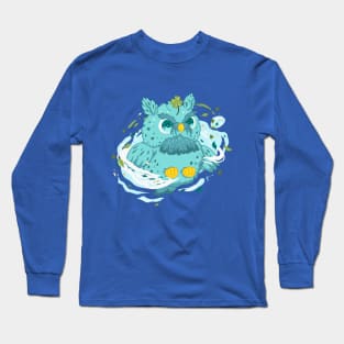 The little blue owl with pattern- for Men or Women Kids Boys Girls love owl Long Sleeve T-Shirt